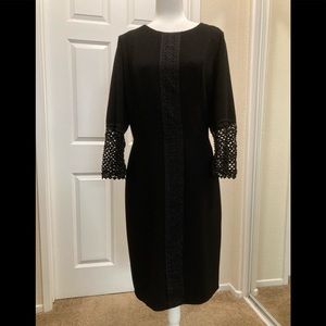 Karl Lagerfeld Paris classic black crepe dress